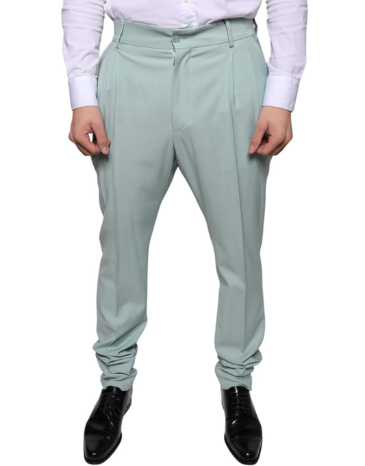 A pair of mint green cotton dress pants from Dolce & Gabbana
