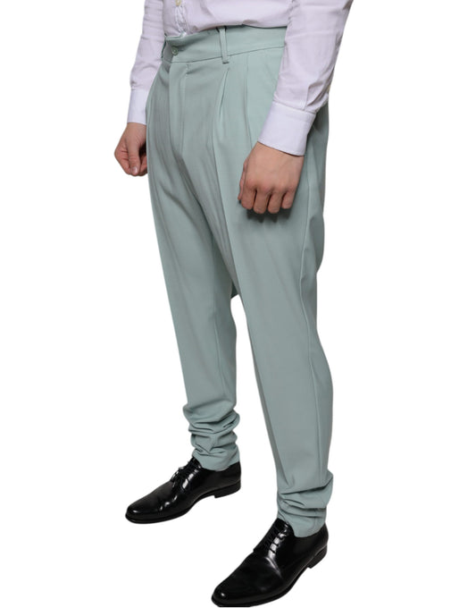 A pair of mint green dress pants from Dolce & Gabbana, made of cotton