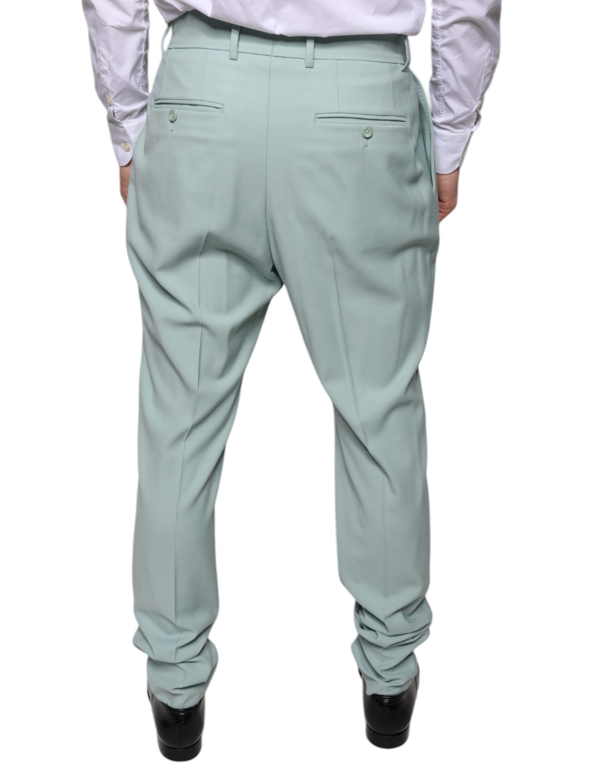 A pair of mint green dress pants from Dolce & Gabbana, made of cotton