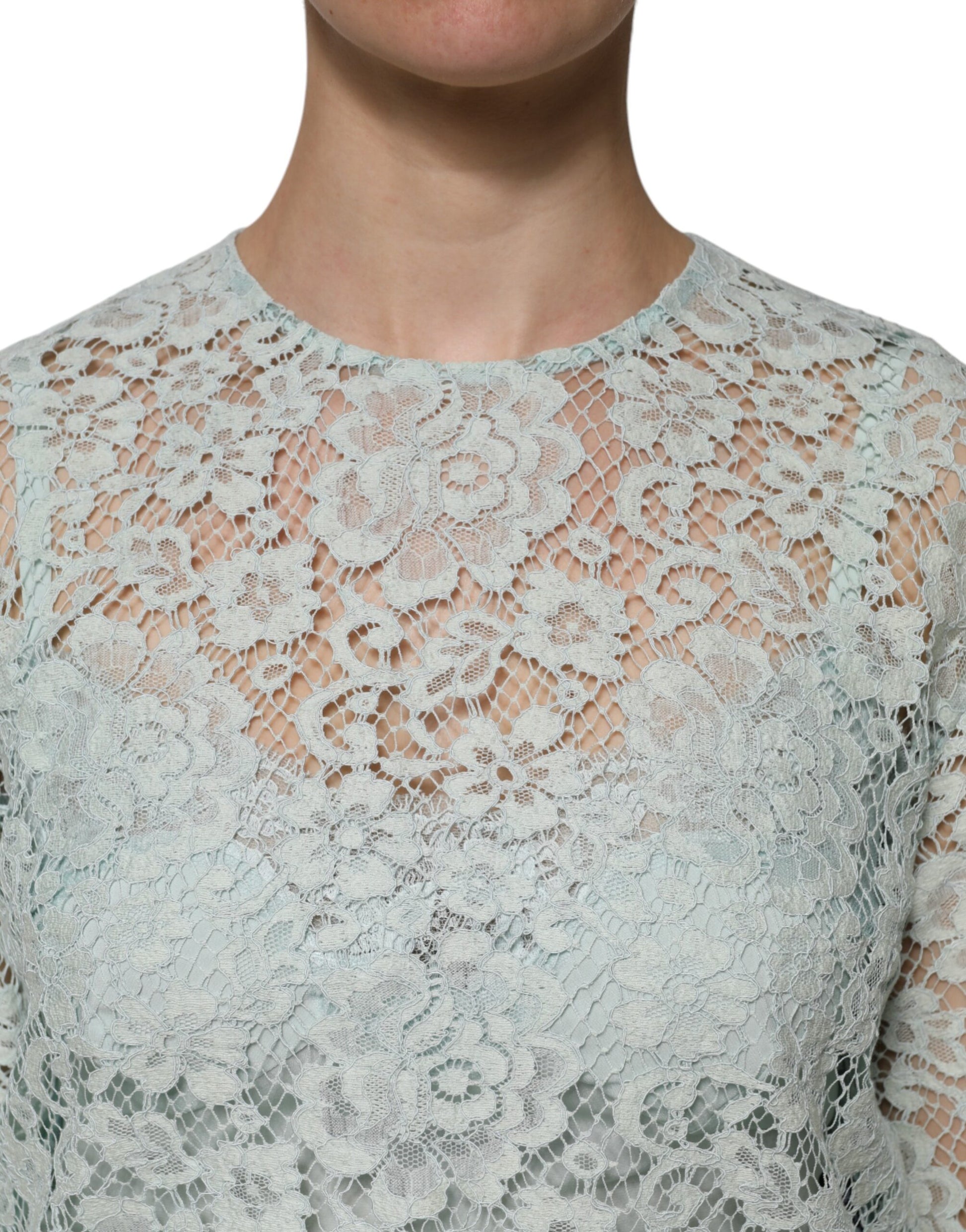 Lace bodice on a woman's torso