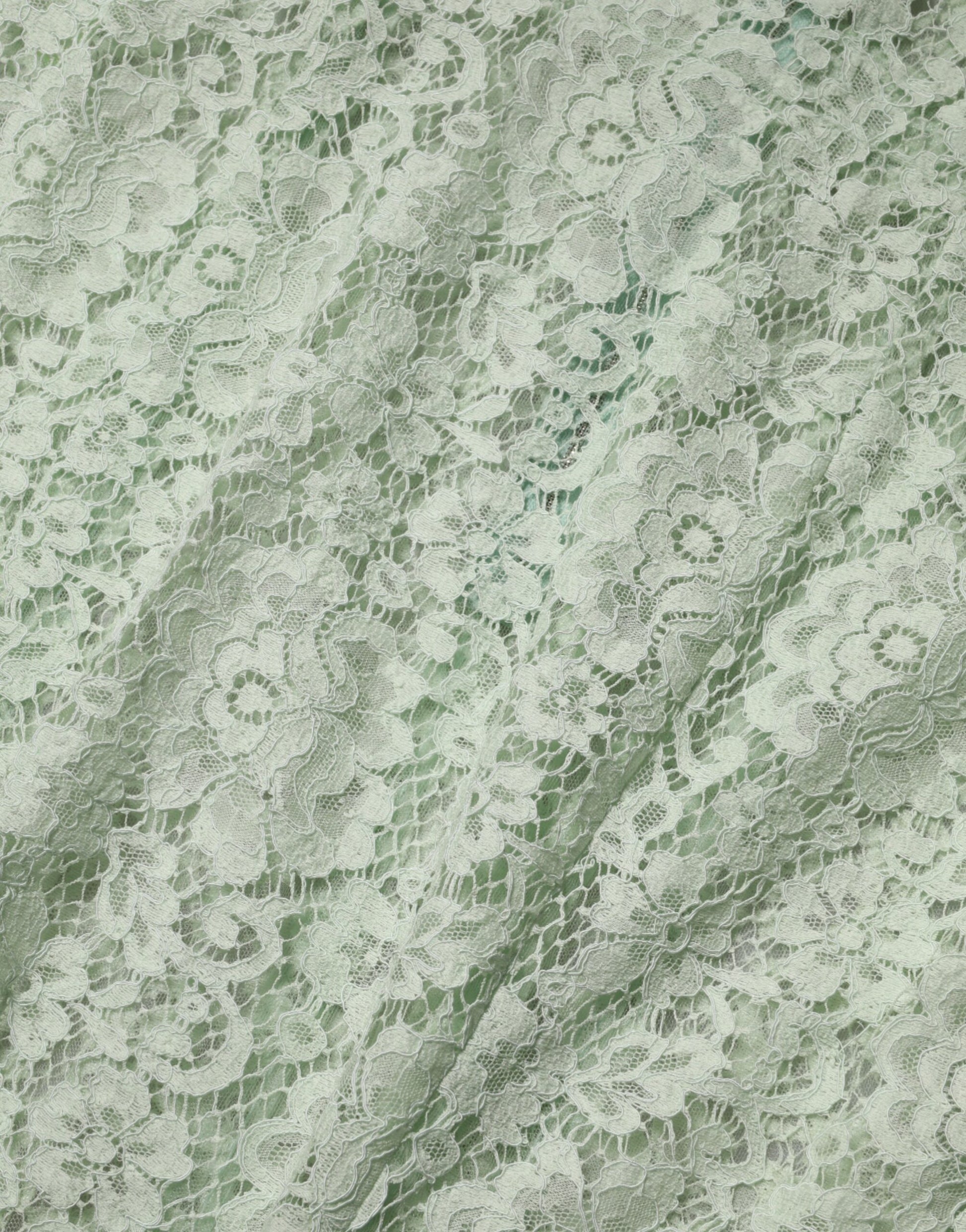 A mint green floral lace trim midi dress from Dolce & Gabbana