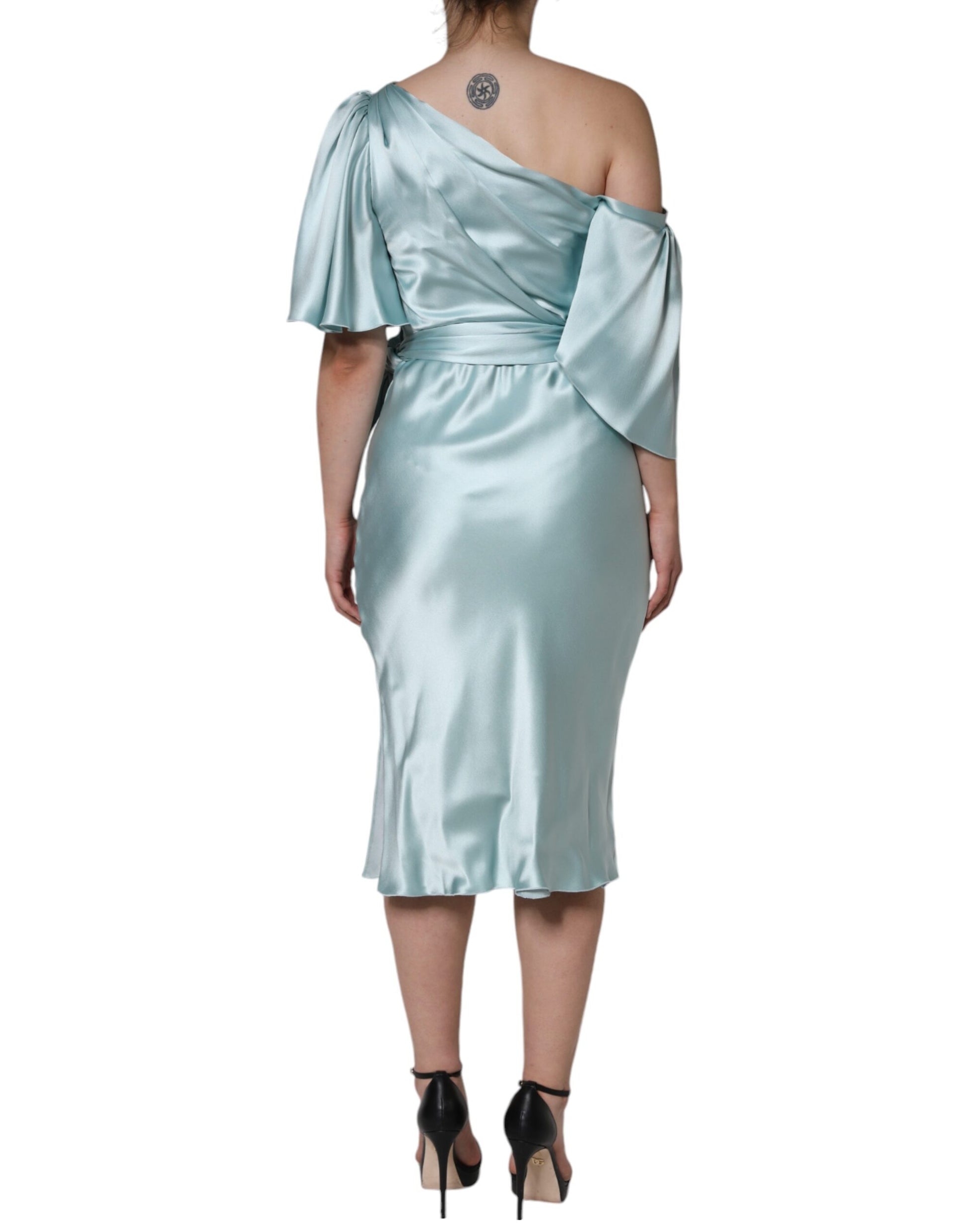 Woman's back wearing a sleeveless dress