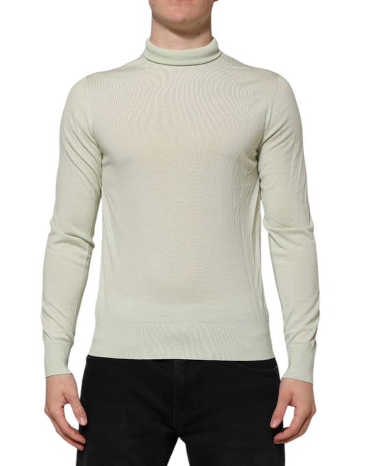 Long sleeve ribbed knit sweater in beige color