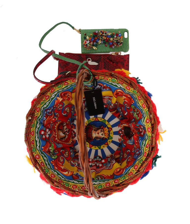 Handmade round tapestry wall hanging with intricate designs