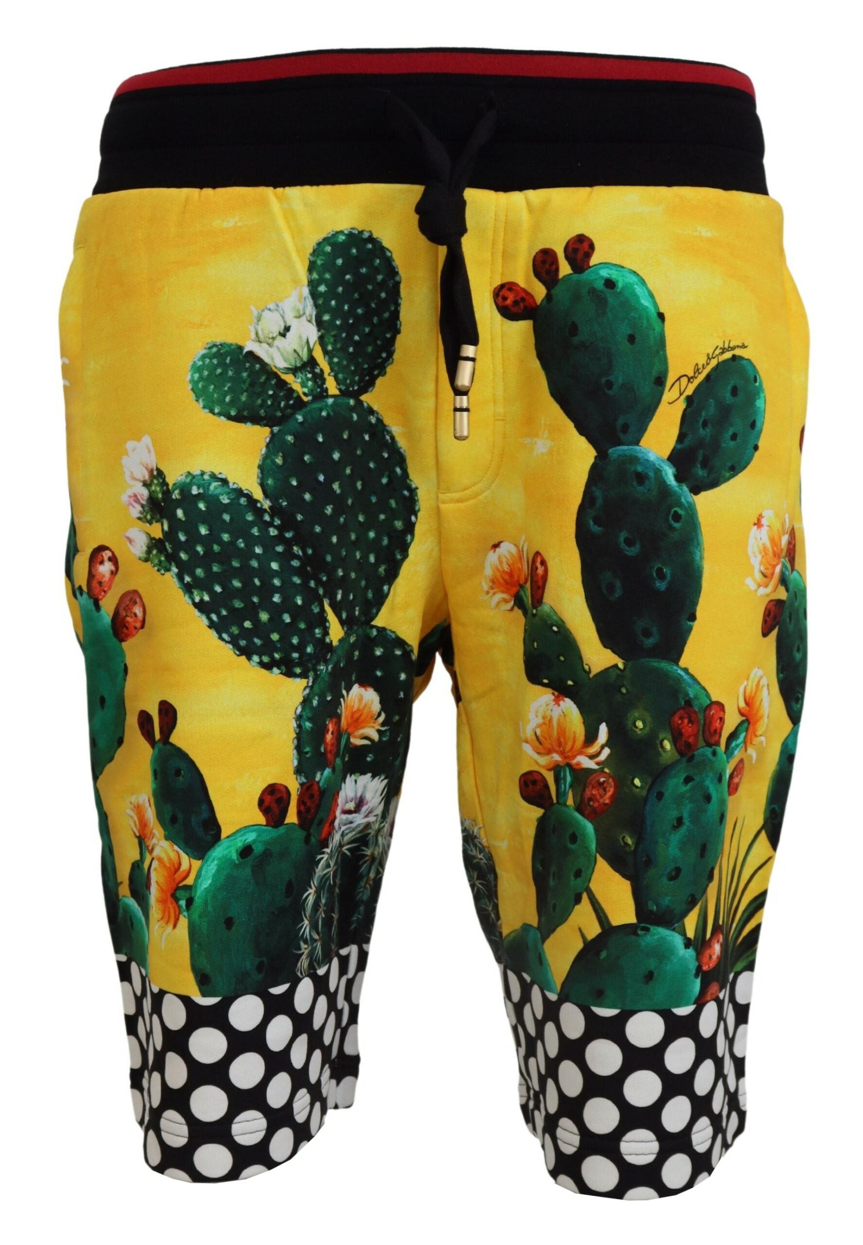 Yellow shorts with cactus print