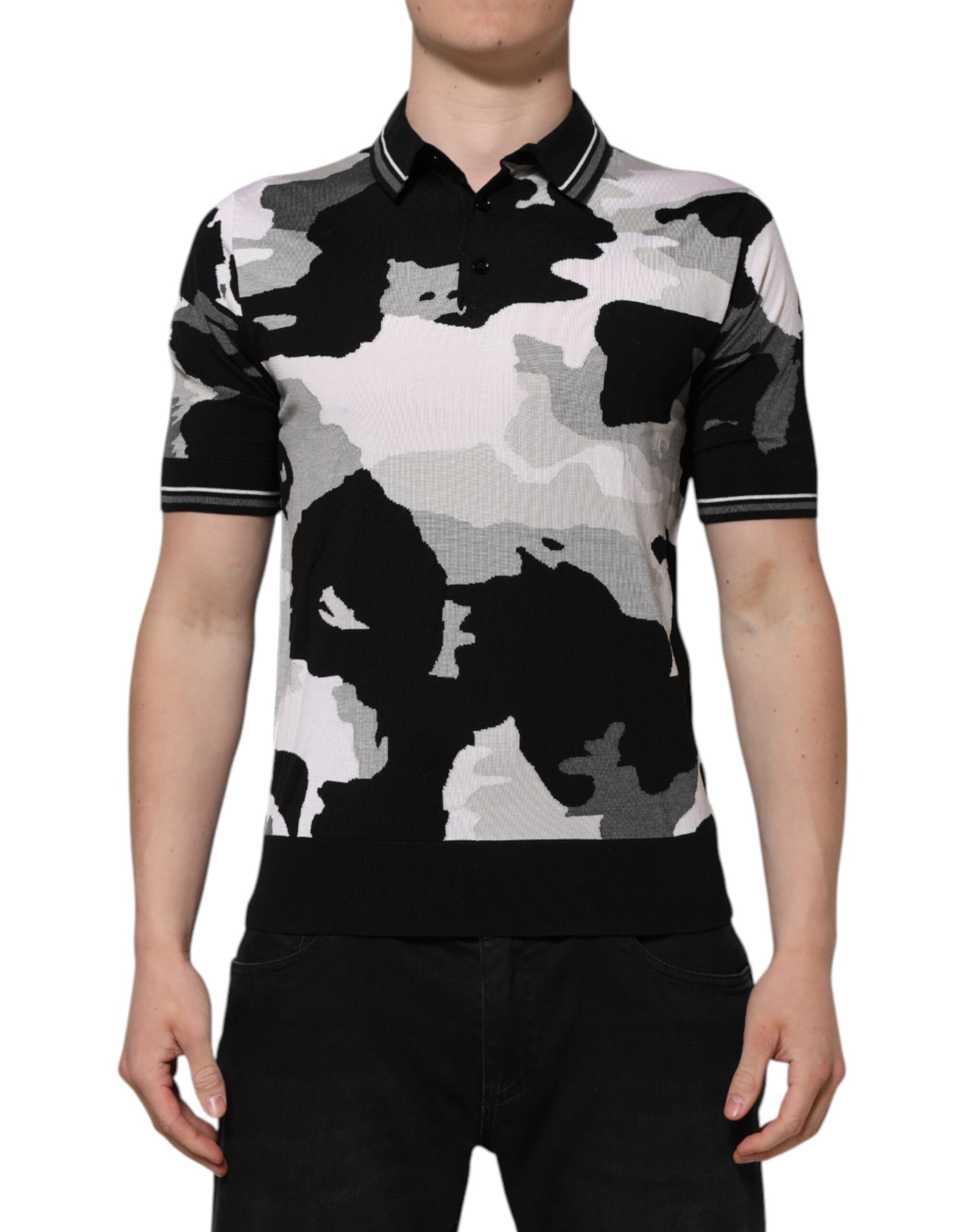 Camouflage print short sleeve shirt