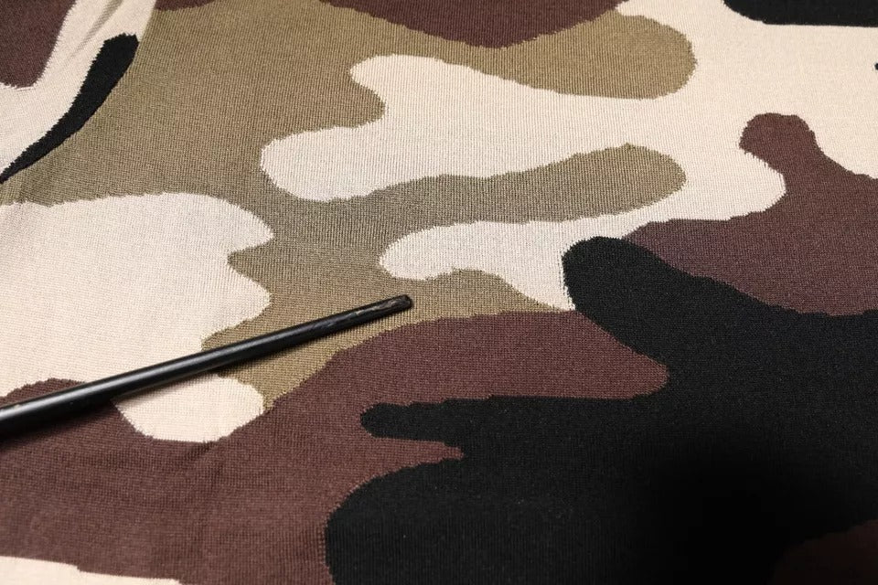 Camouflage fabric with black zipper