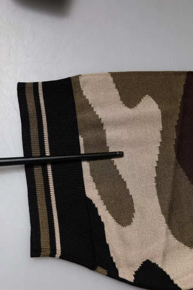 Camouflage fabric with a black line through it