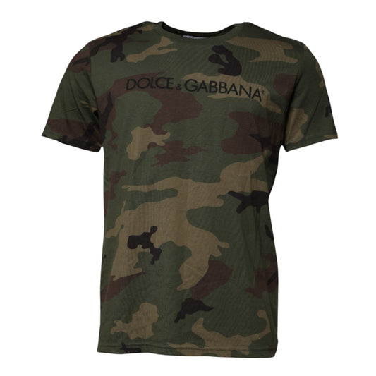 Camouflage shirt with brand name on front