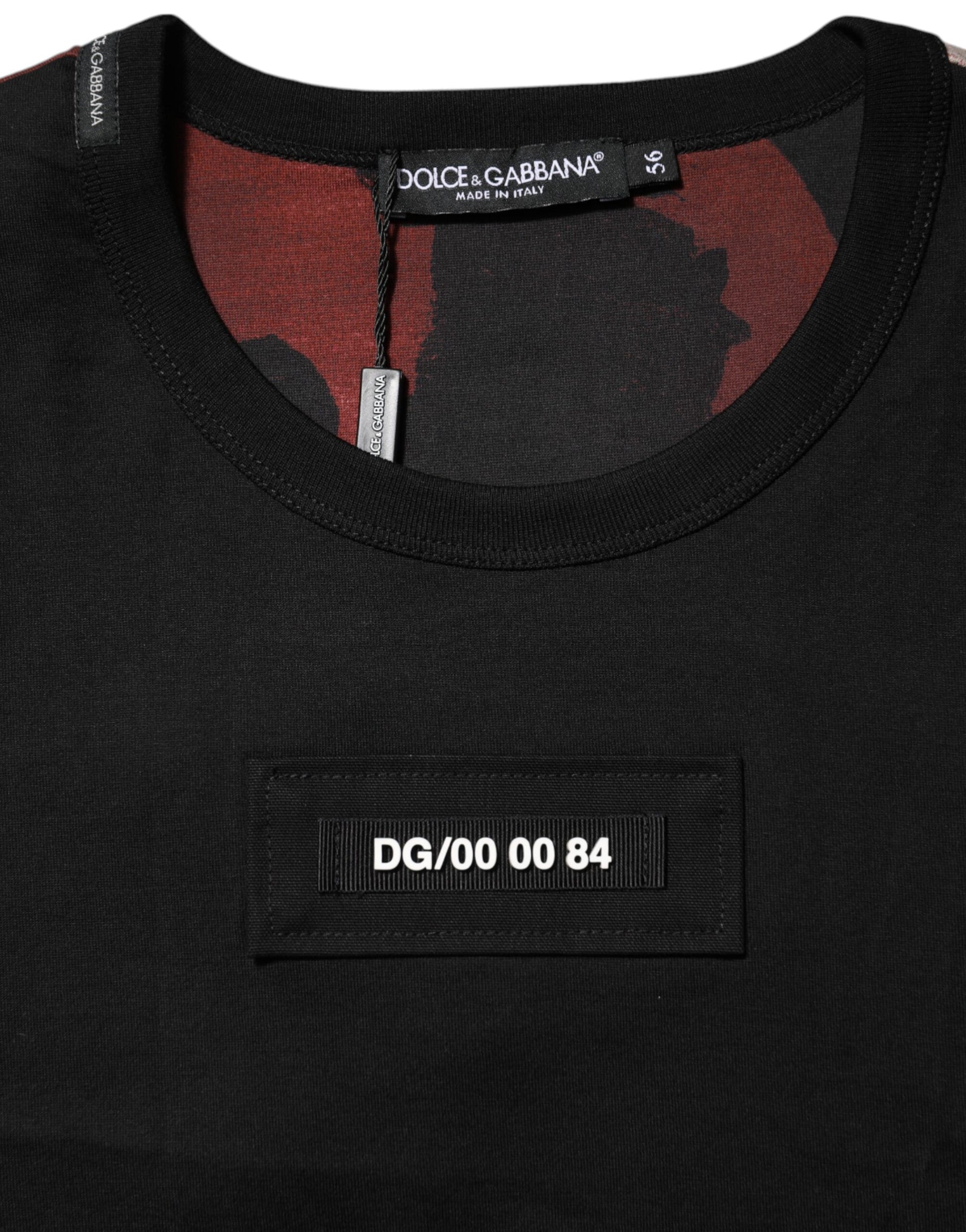 Black sweater with red design on front