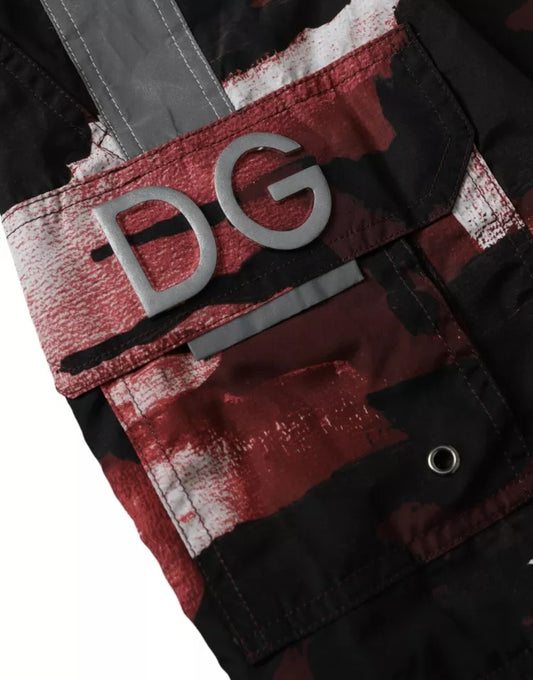 Camouflage pants with a name tag on the front