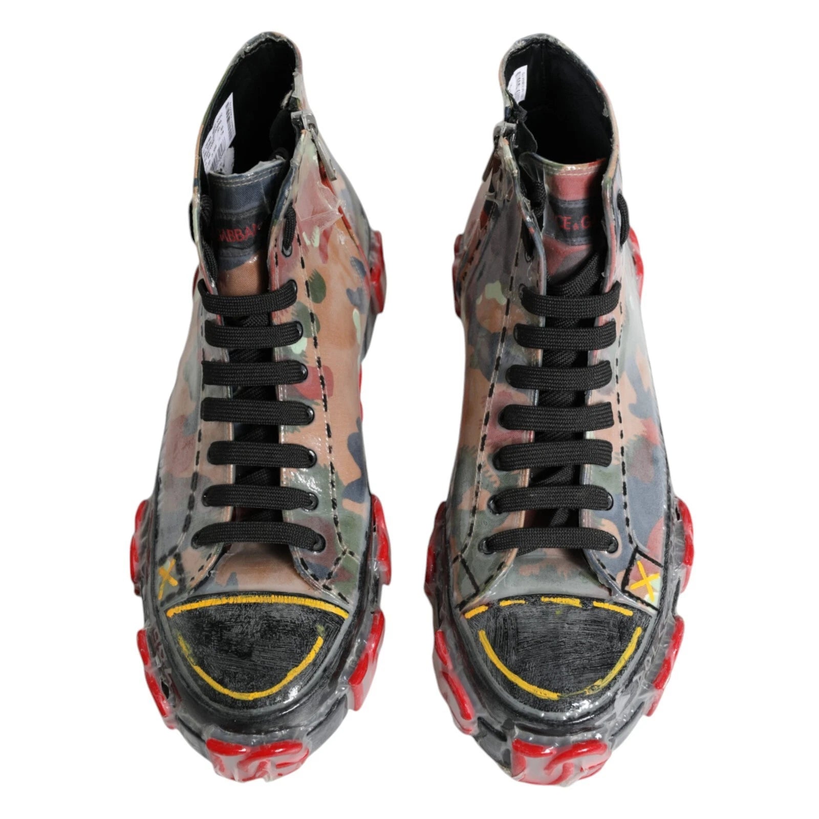 Pair of colorful sneakers with laces