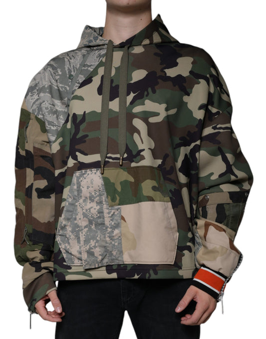 Camouflage hoodie on a person