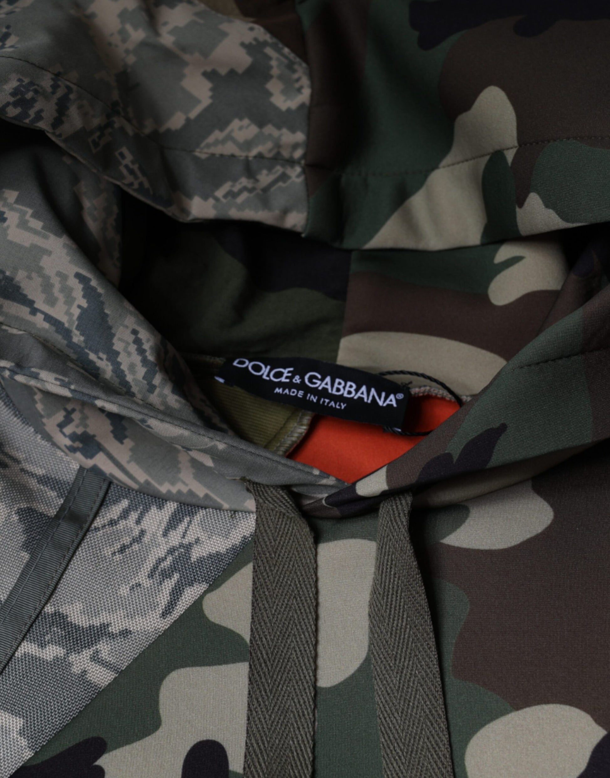 Camouflage jacket with a tag inside