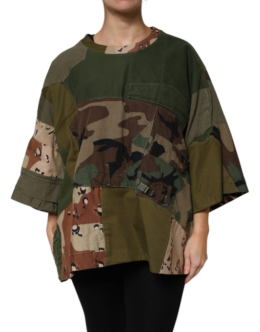 Camouflage jacket on woman