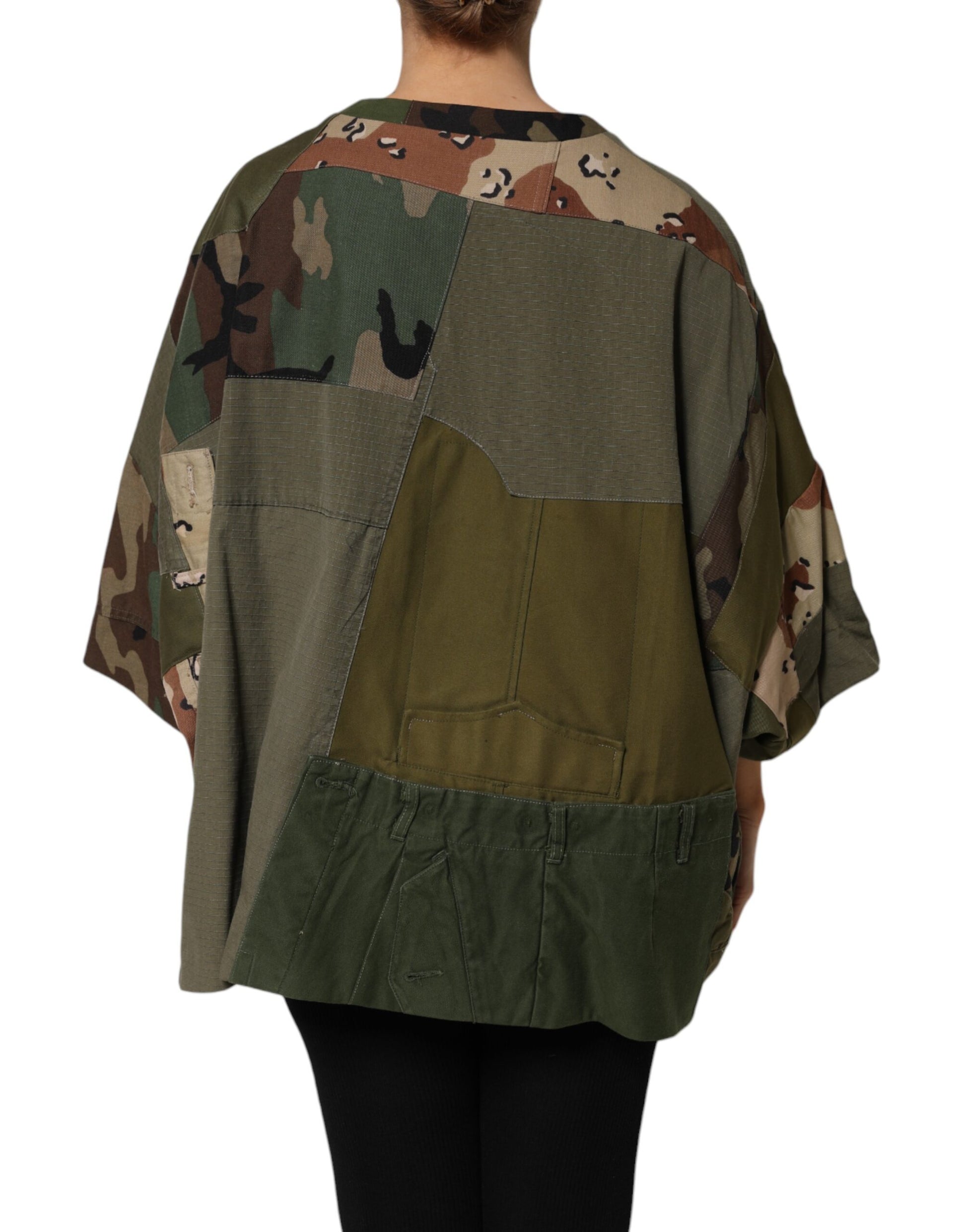 Camouflage poncho with hood
