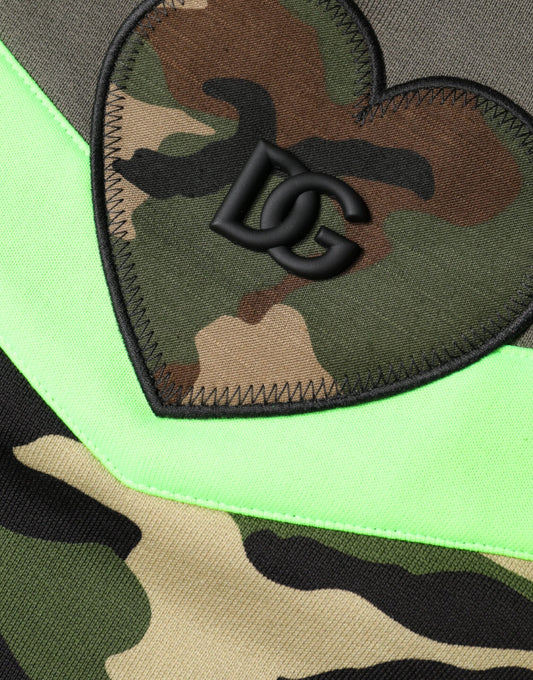 Camouflage fabric with heart design on sleeve