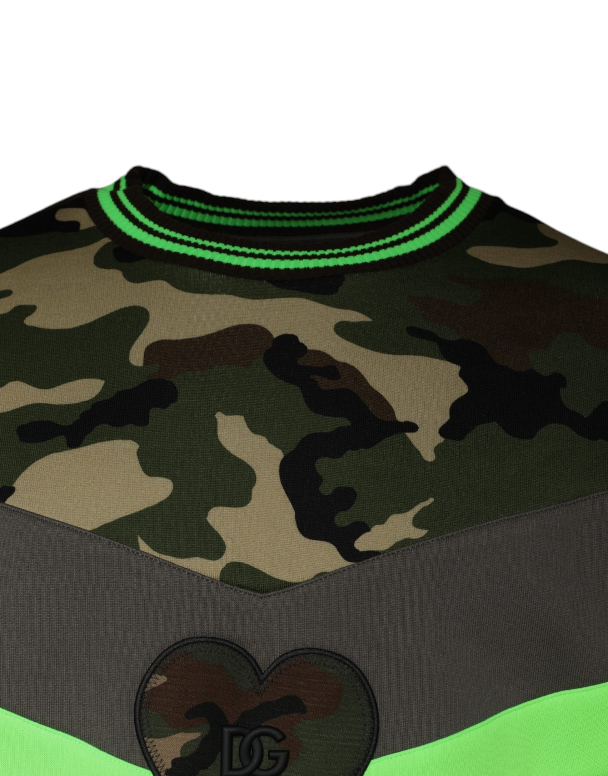 Camouflage shirt with green trim