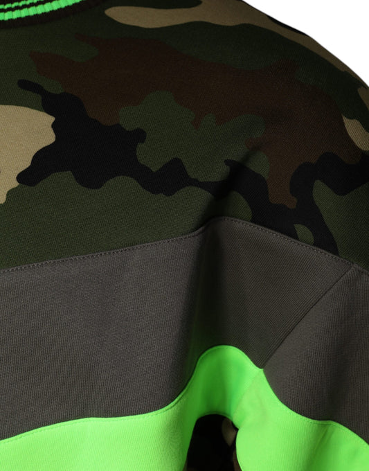 Camouflage shirt with green accents