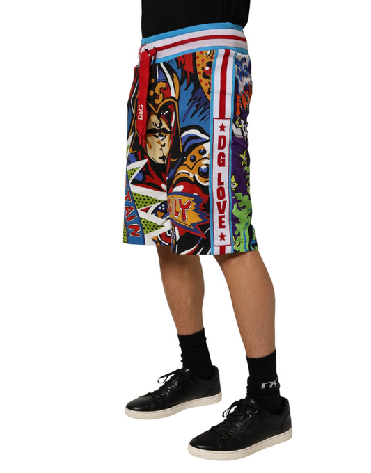 Shorts with comic book heroes on them