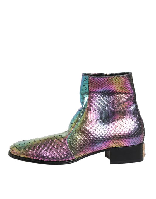Pink and purple glittery boots