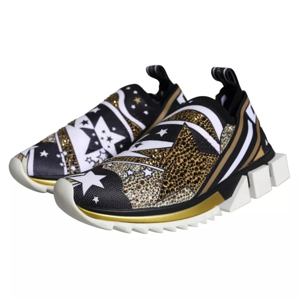 Pair of colorful sneakers with star and leopard print designs