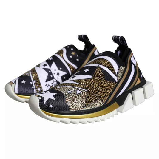 Pair of colorful sneakers with star and leopard print designs