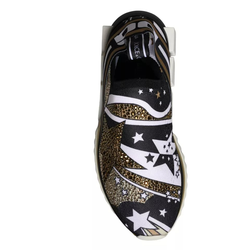 Shoe with a starry night design on it