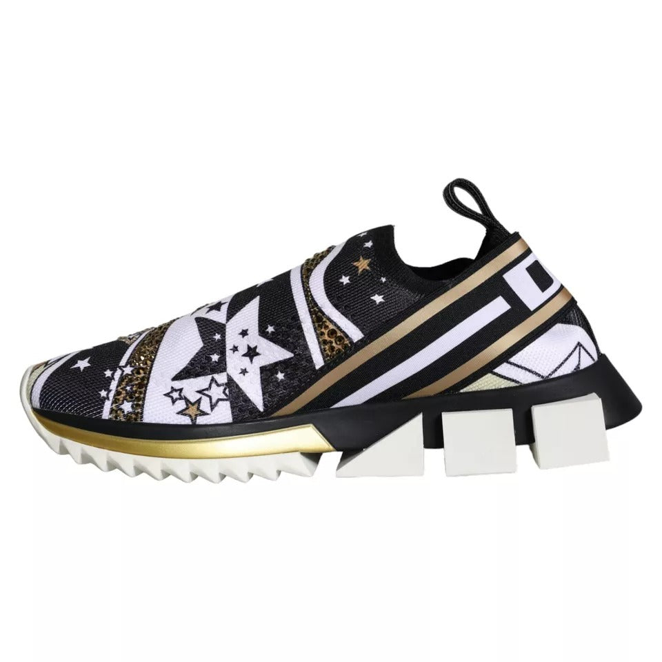 Black and white sneaker with star pattern on side