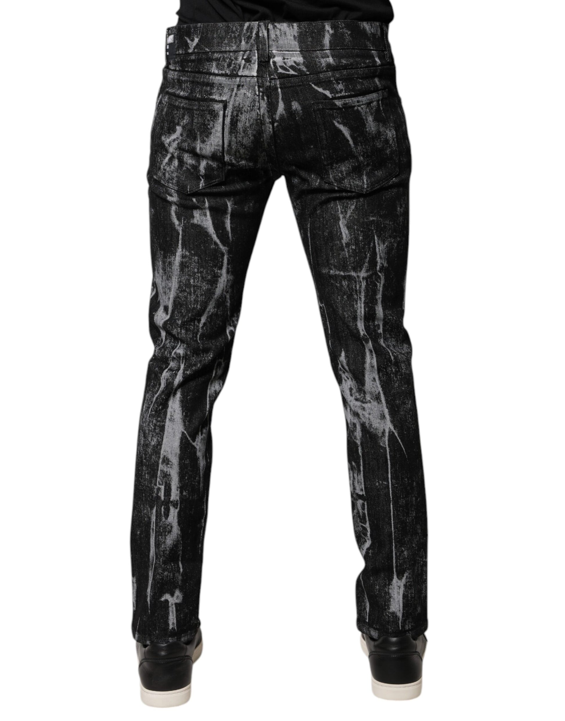 Pair of black pants with white speckles