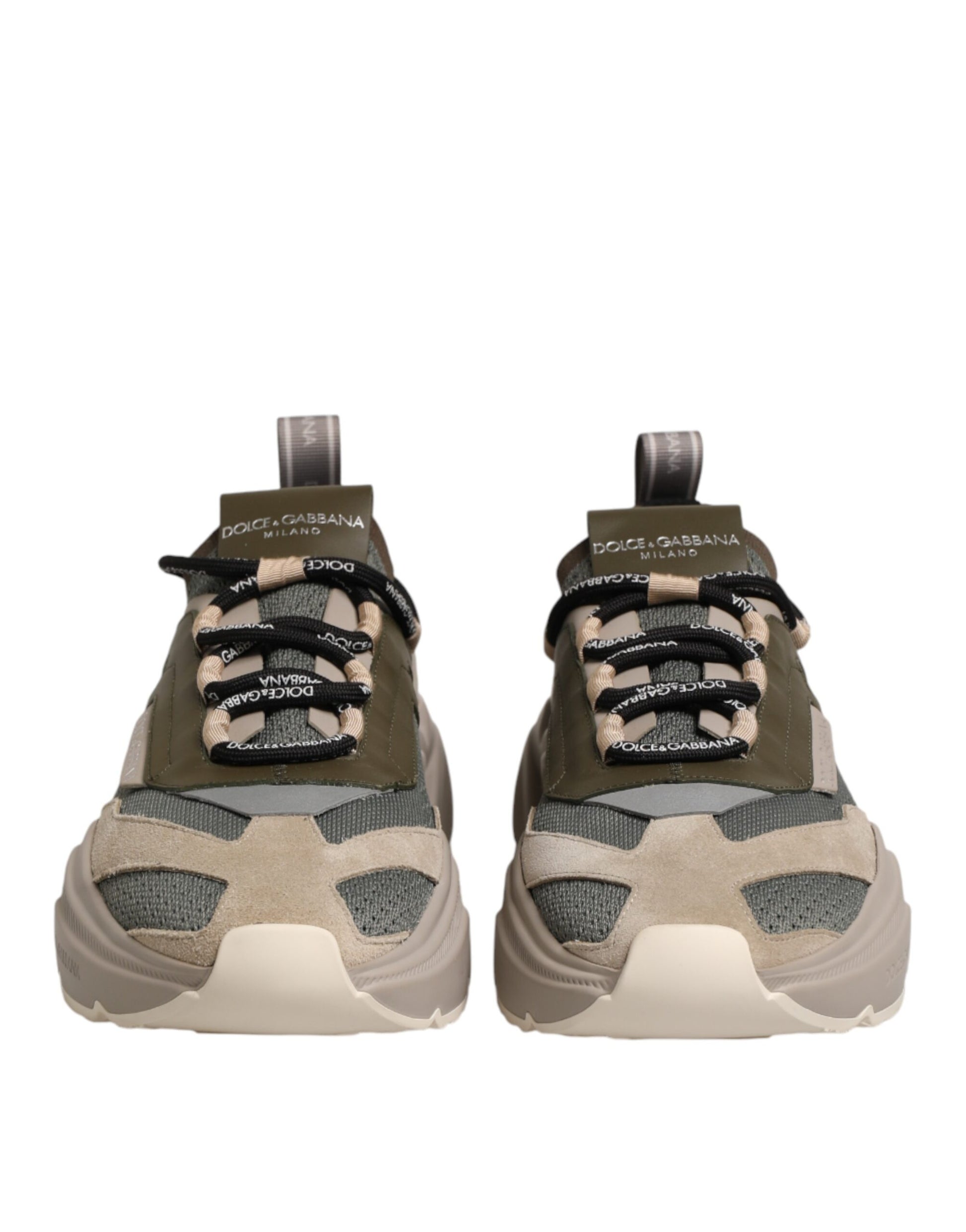 Pair of brown sneakers with laces