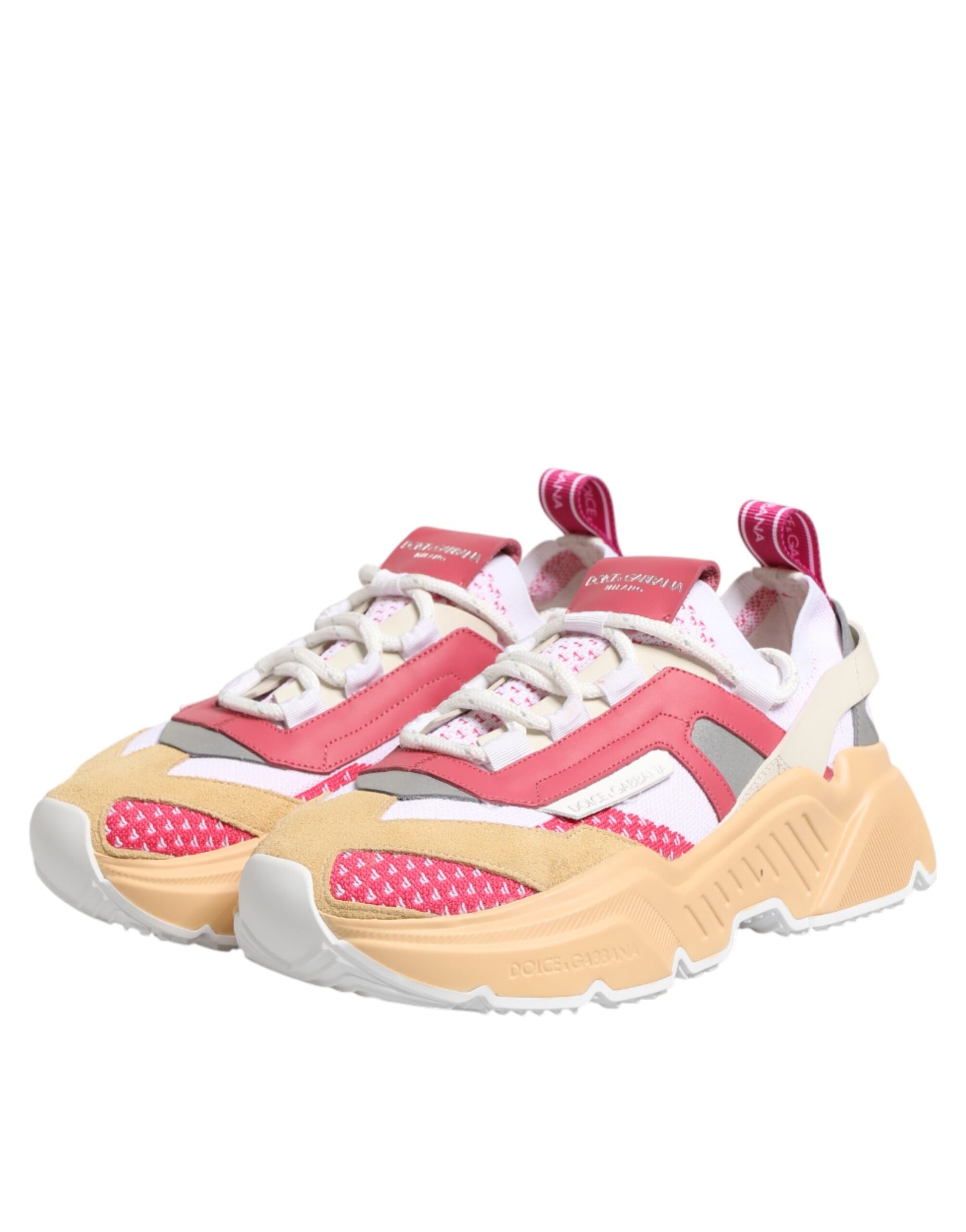 Pair of sneakers with red accents