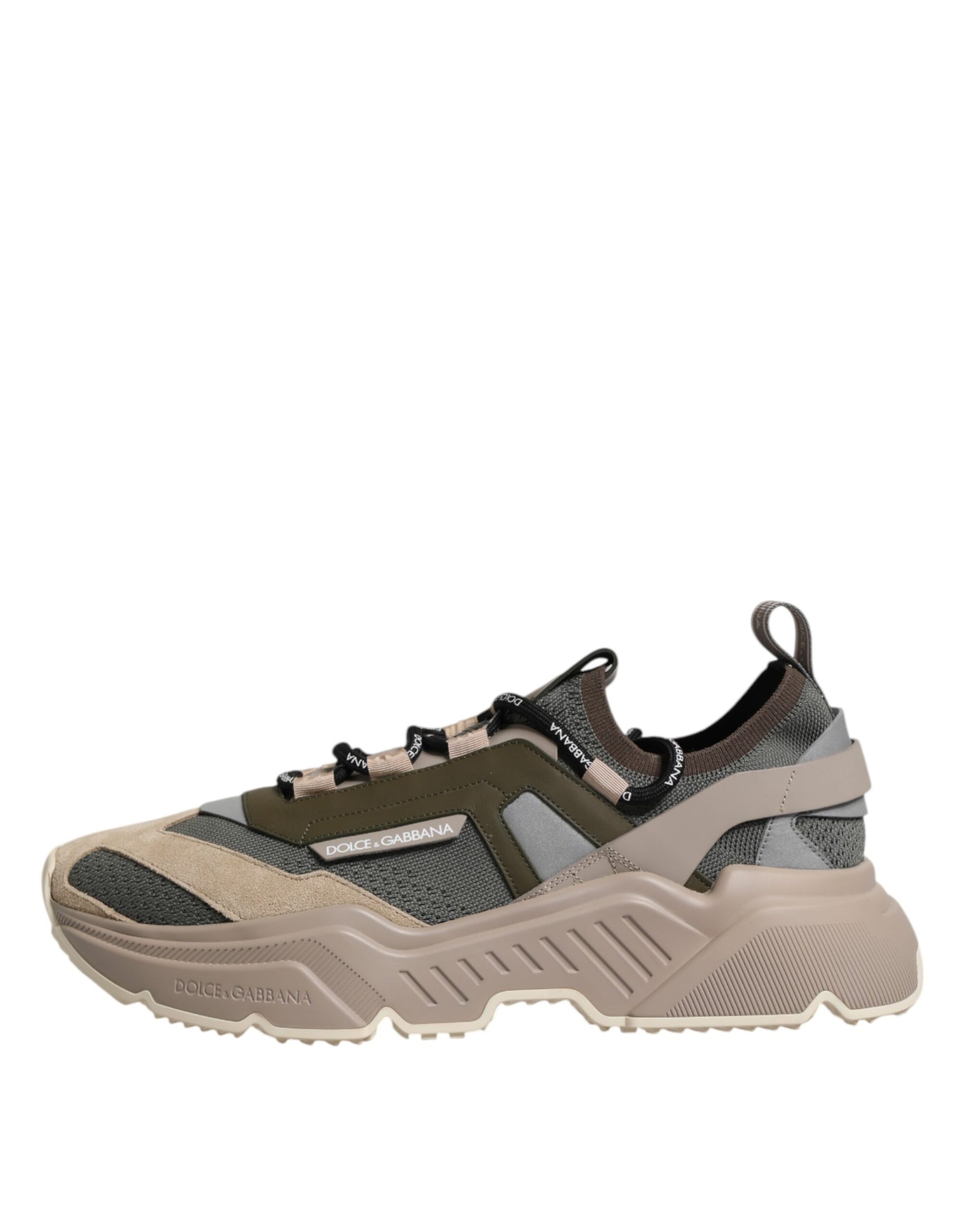 Brown and tan sneakers with laces, featuring a camouflage pattern on the side