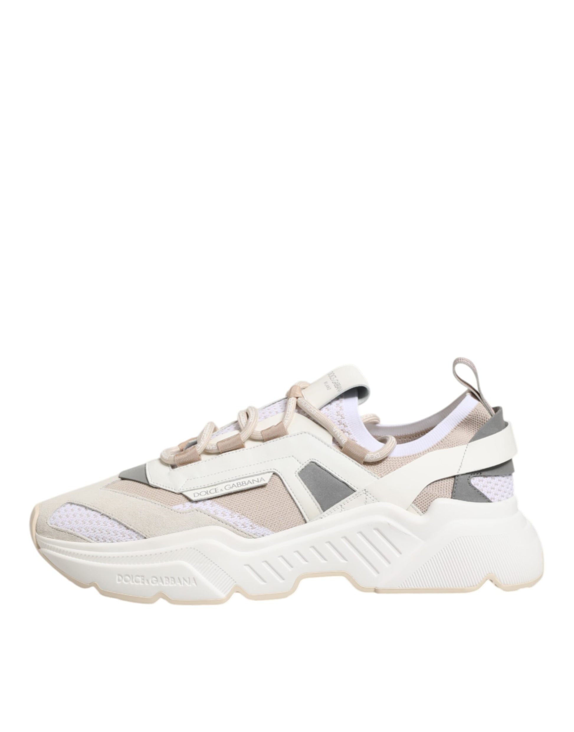 A pair of multicolored sneakers with a low top, featuring the Dolce & Gabbana logo