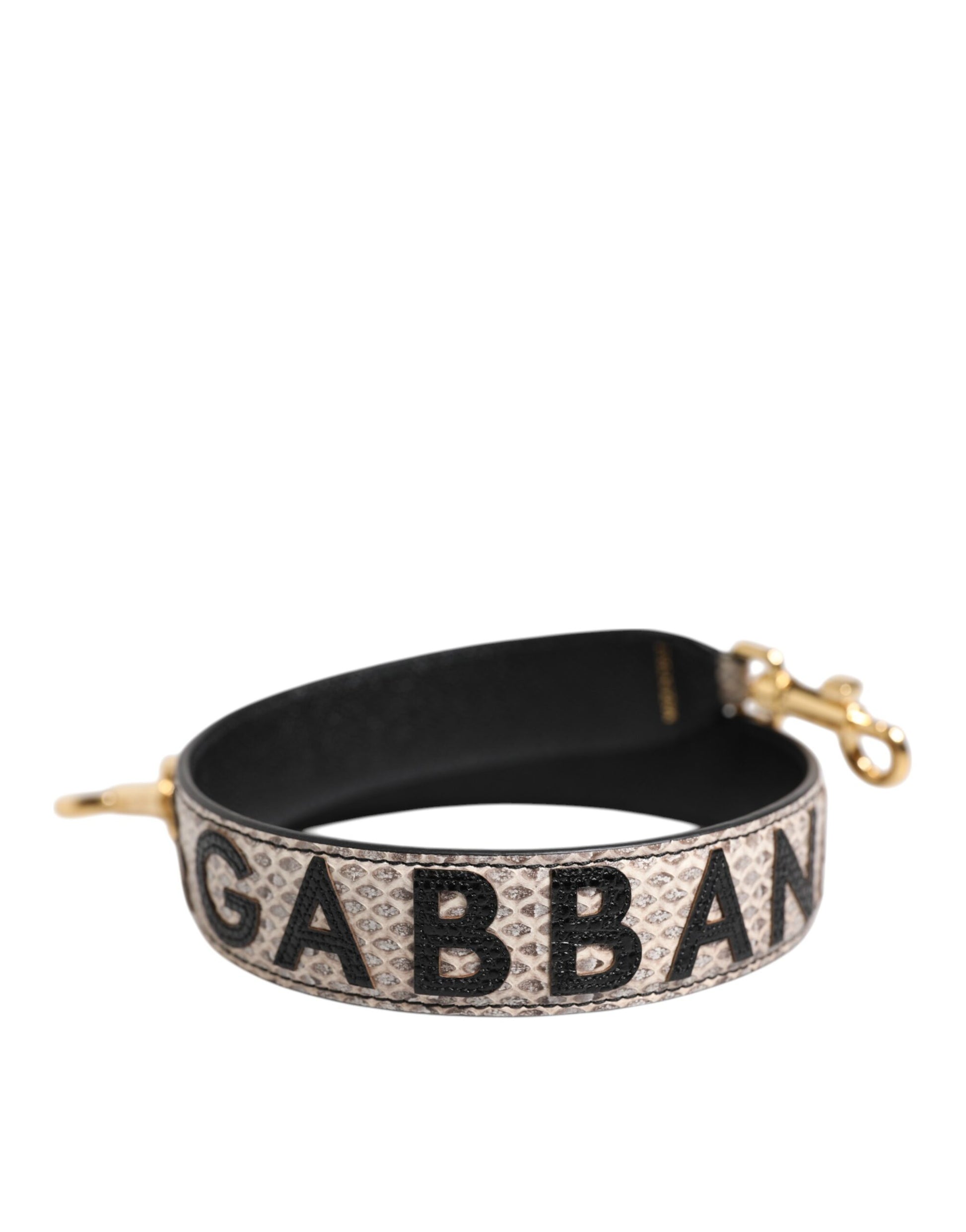 Bracelet with black strap and gold clasp