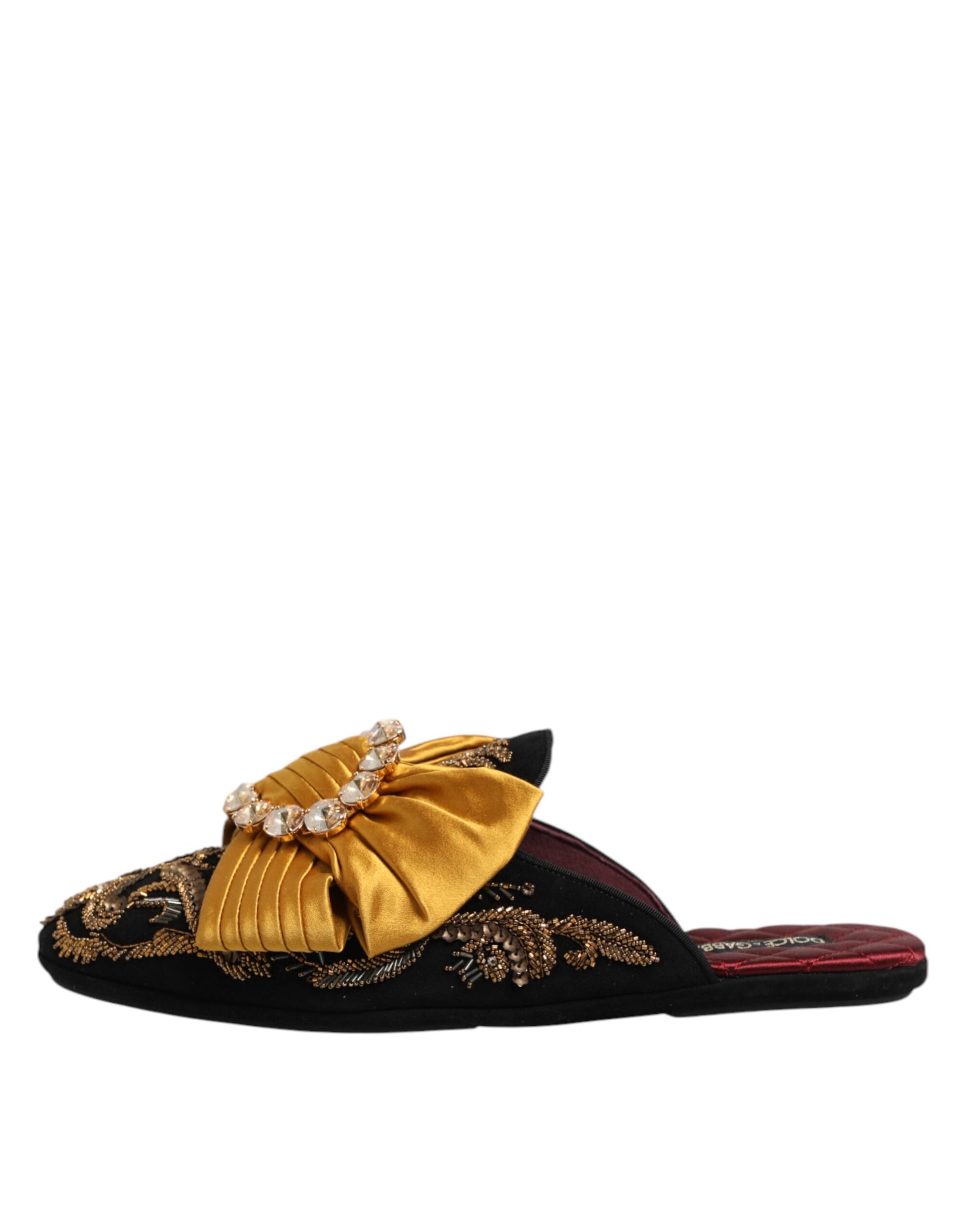 Pair of gold embroidered women's shoes