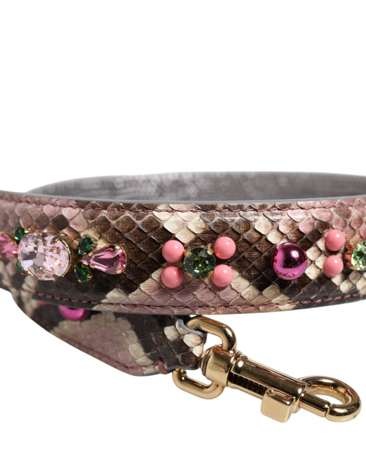 Decorative snake skin dog collar with rhinestones