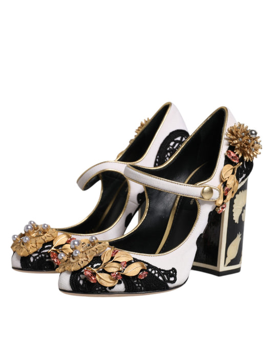 High heel shoe with embellishments on toe and ankle