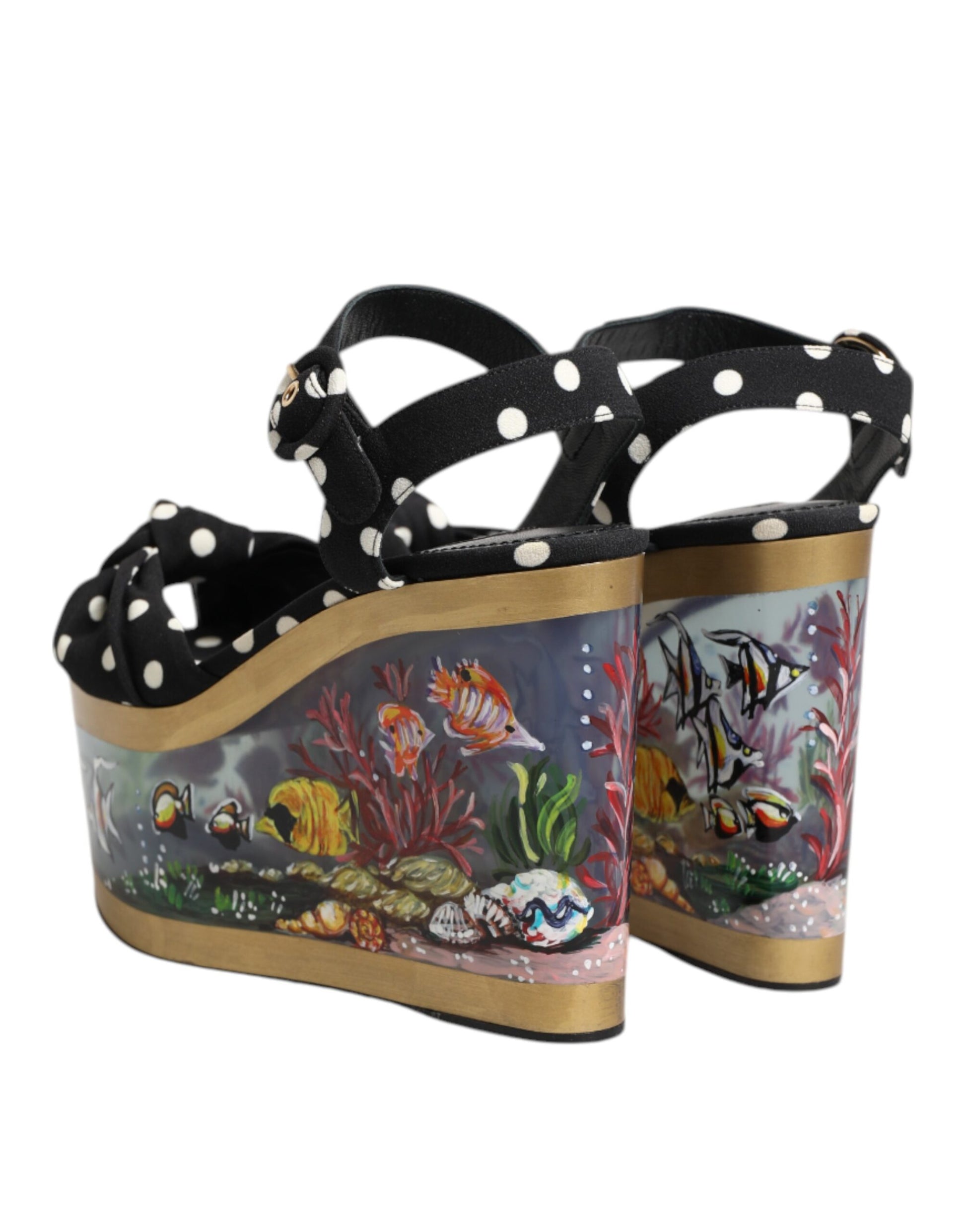 High heel shoes with a fish print design