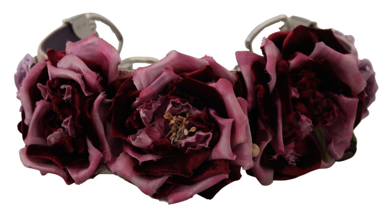 Purple flowers in a metal ring