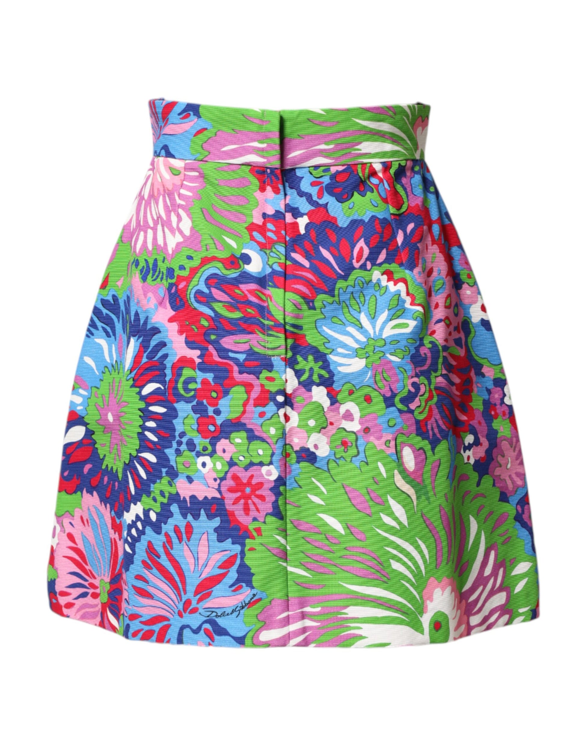 Paisley patterned skirt with elastic waistband