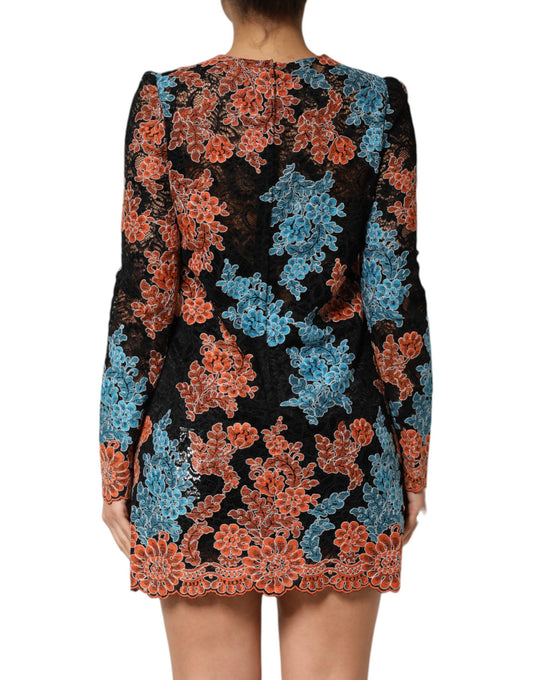 A colorful embroidered dress with floral patterns