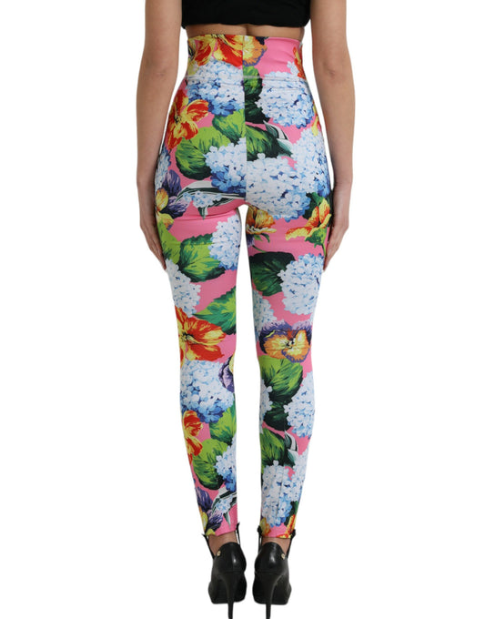 Pair of colorful leggings with floral pattern