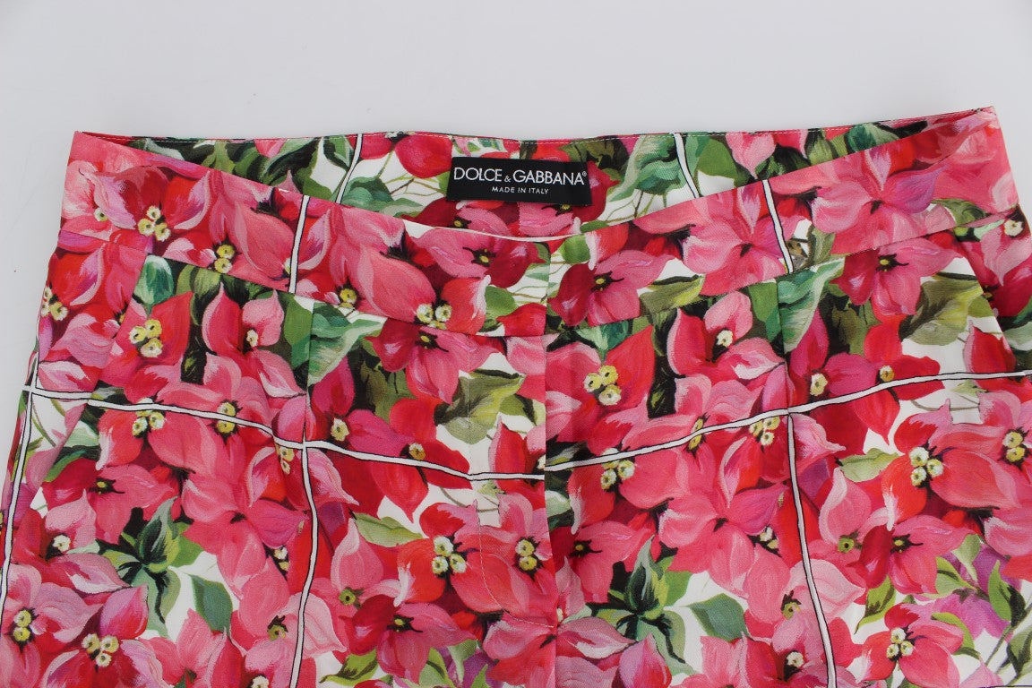 Shorts with red flowers on a white background
