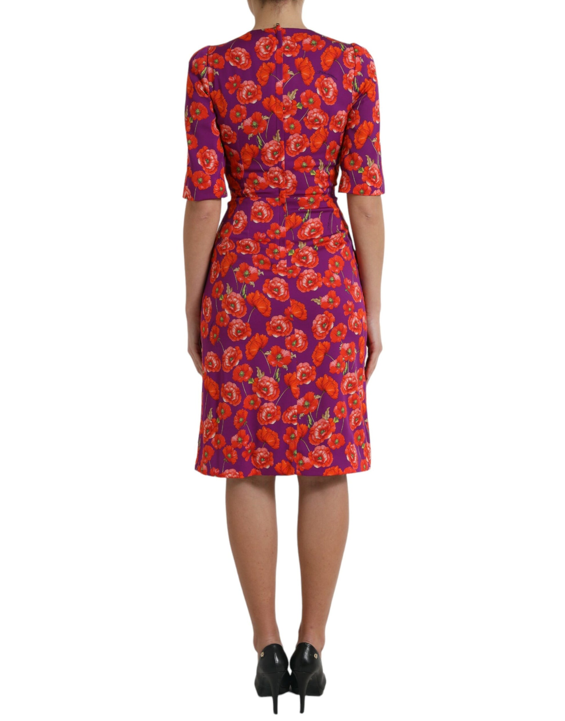 A woman's dress with a floral pattern and a fitted silhouette