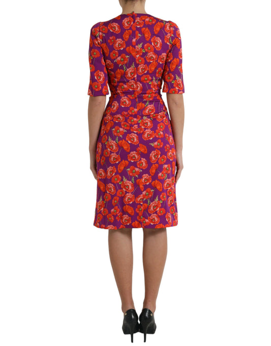 A woman's dress with a floral pattern and a fitted silhouette