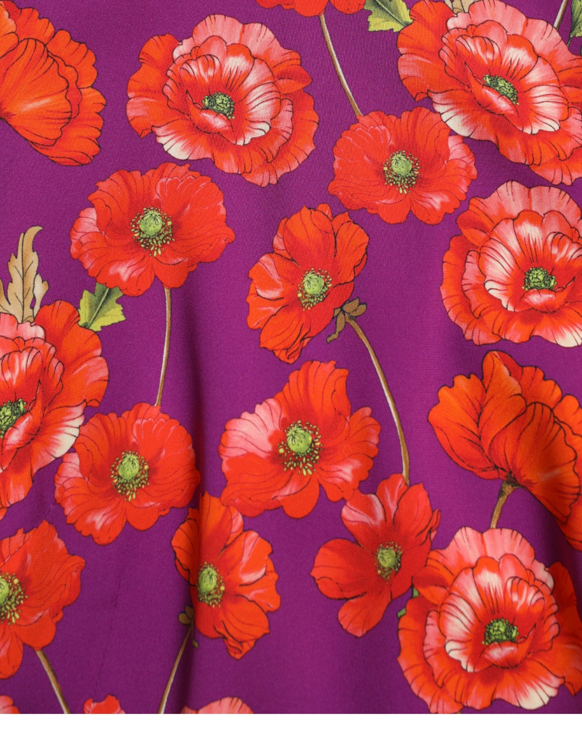 Purple dress with red poppies print