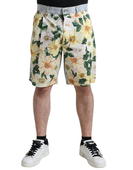 Man wearing shorts with floral pattern