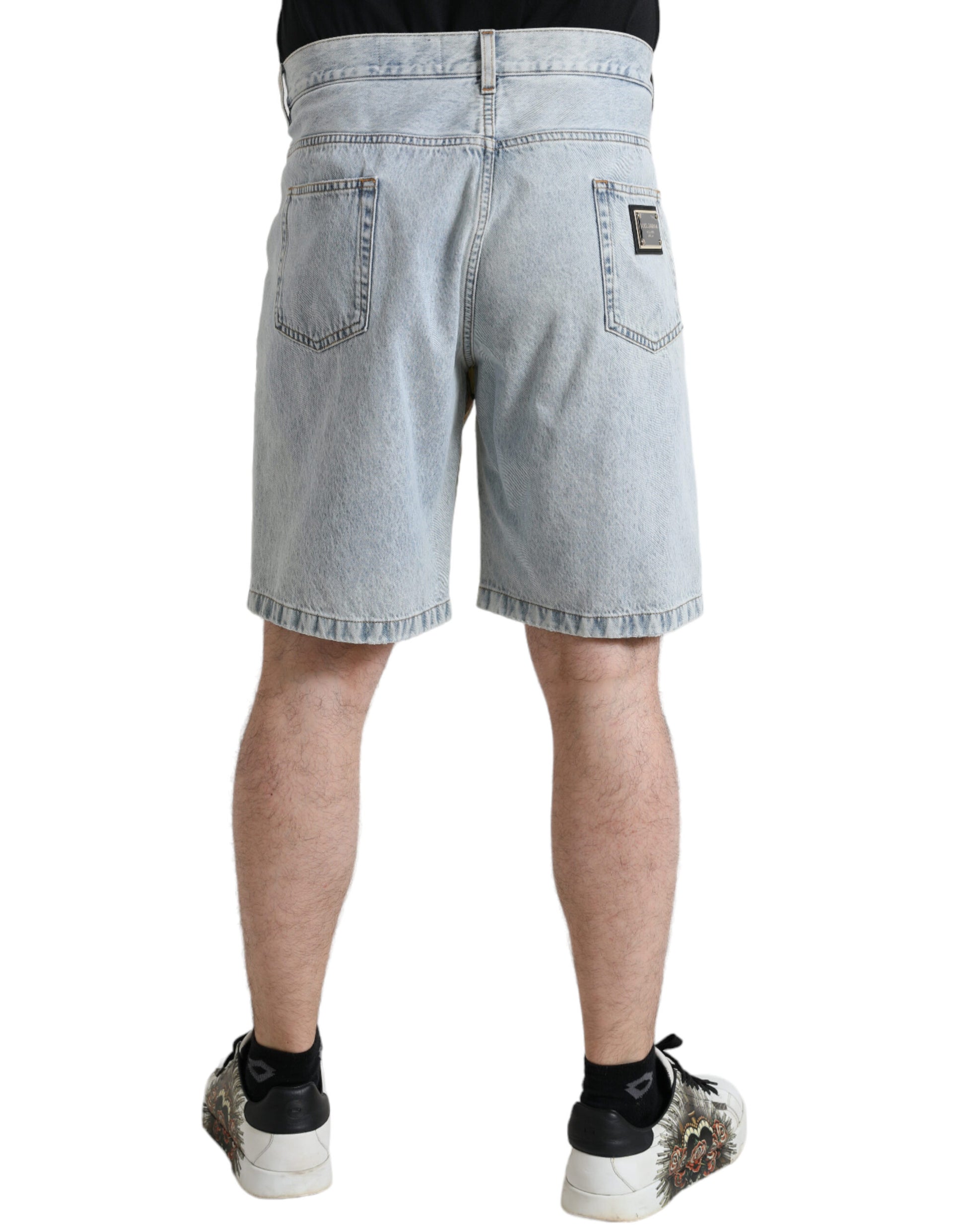 Man wearing denim shorts