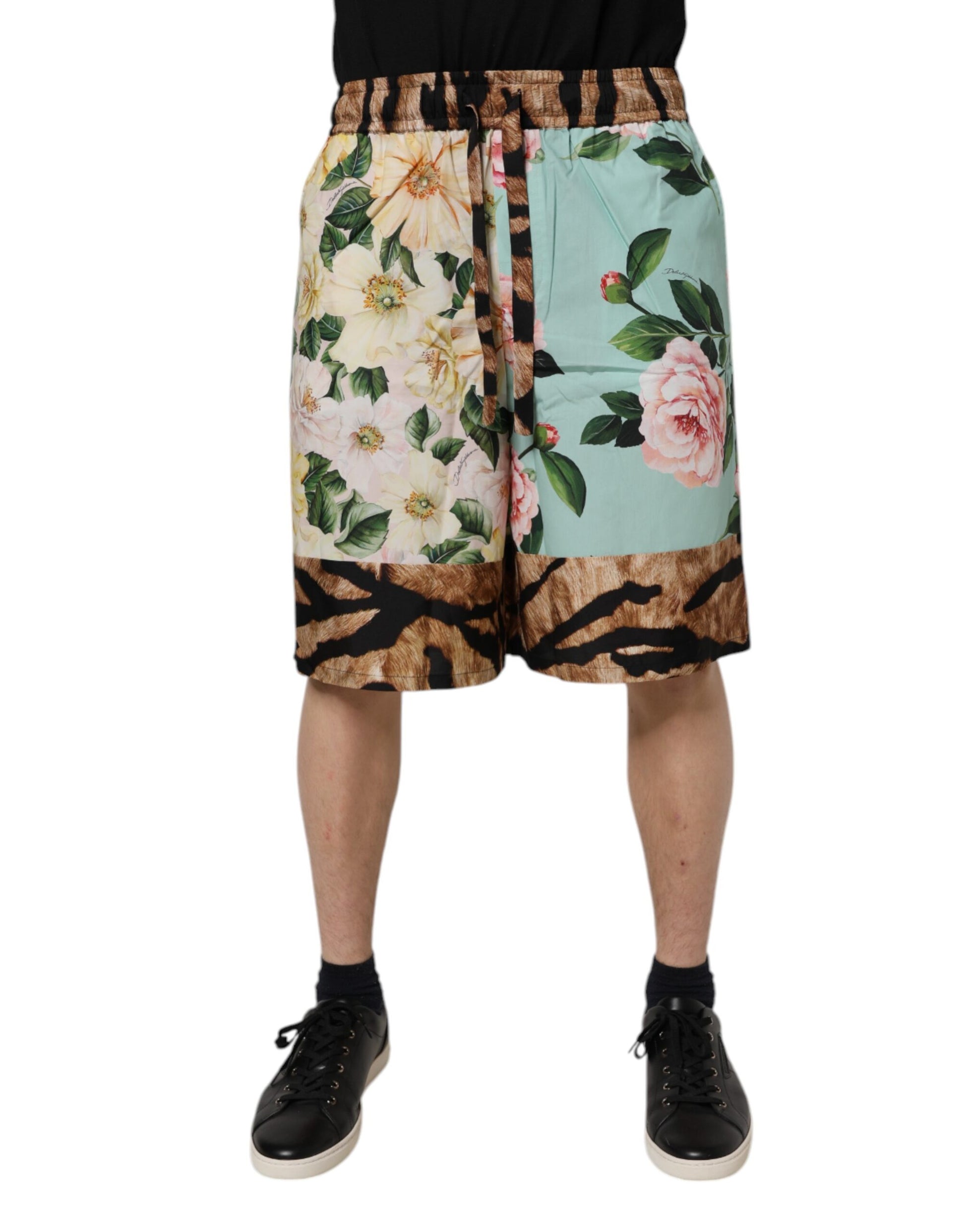 A pair of men's shorts with a floral print design
